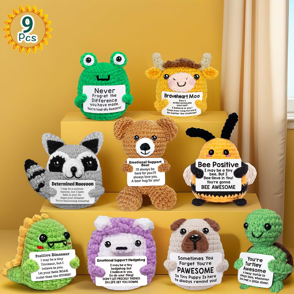 Emotional support crochet animals hedgehog and dog