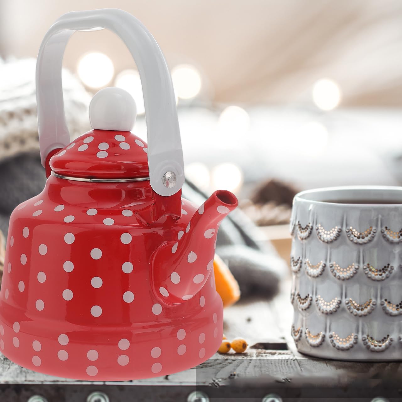 Enamel kettle package includes 1 piece for home use