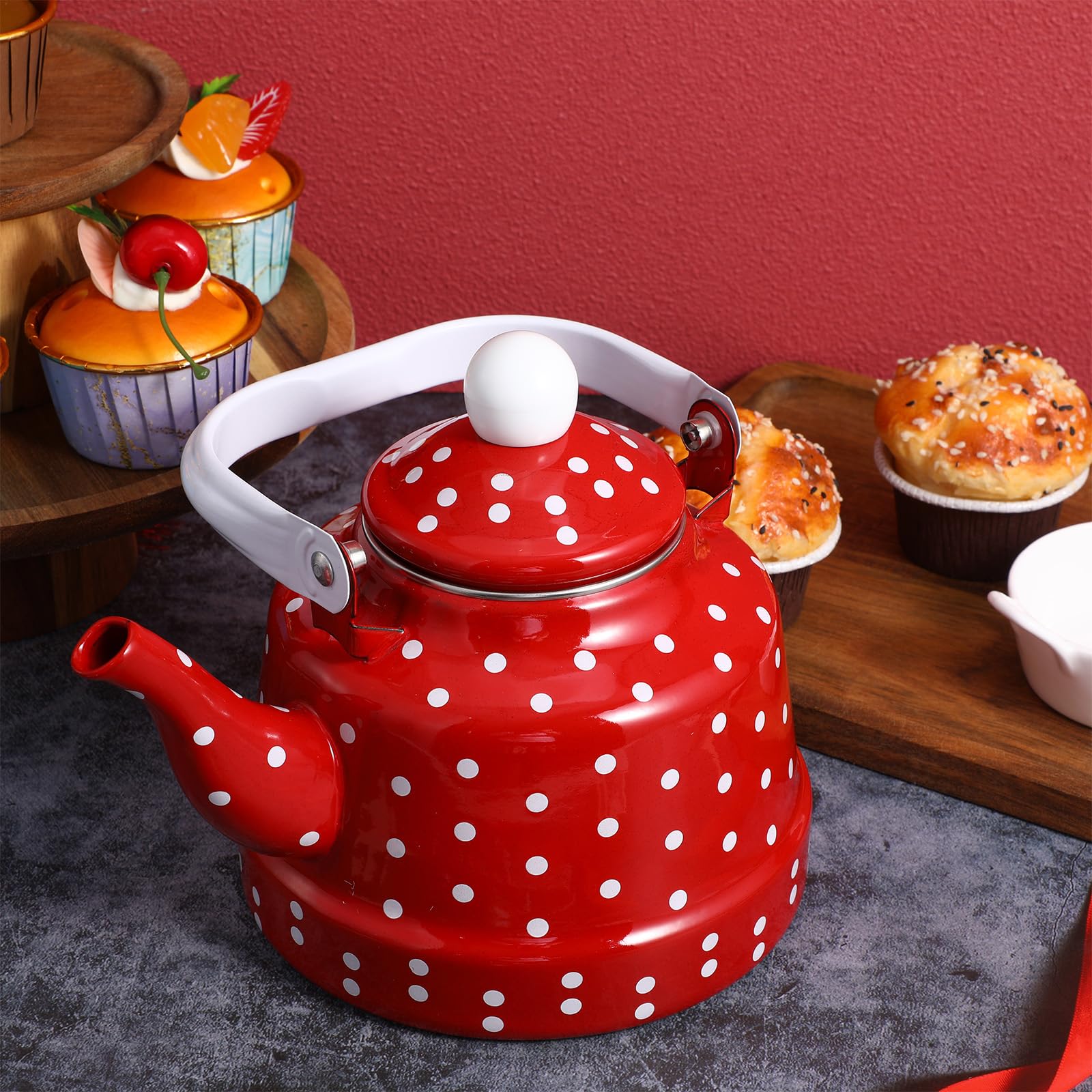 Enamel on steel tea kettle for home and office by DOITOOL