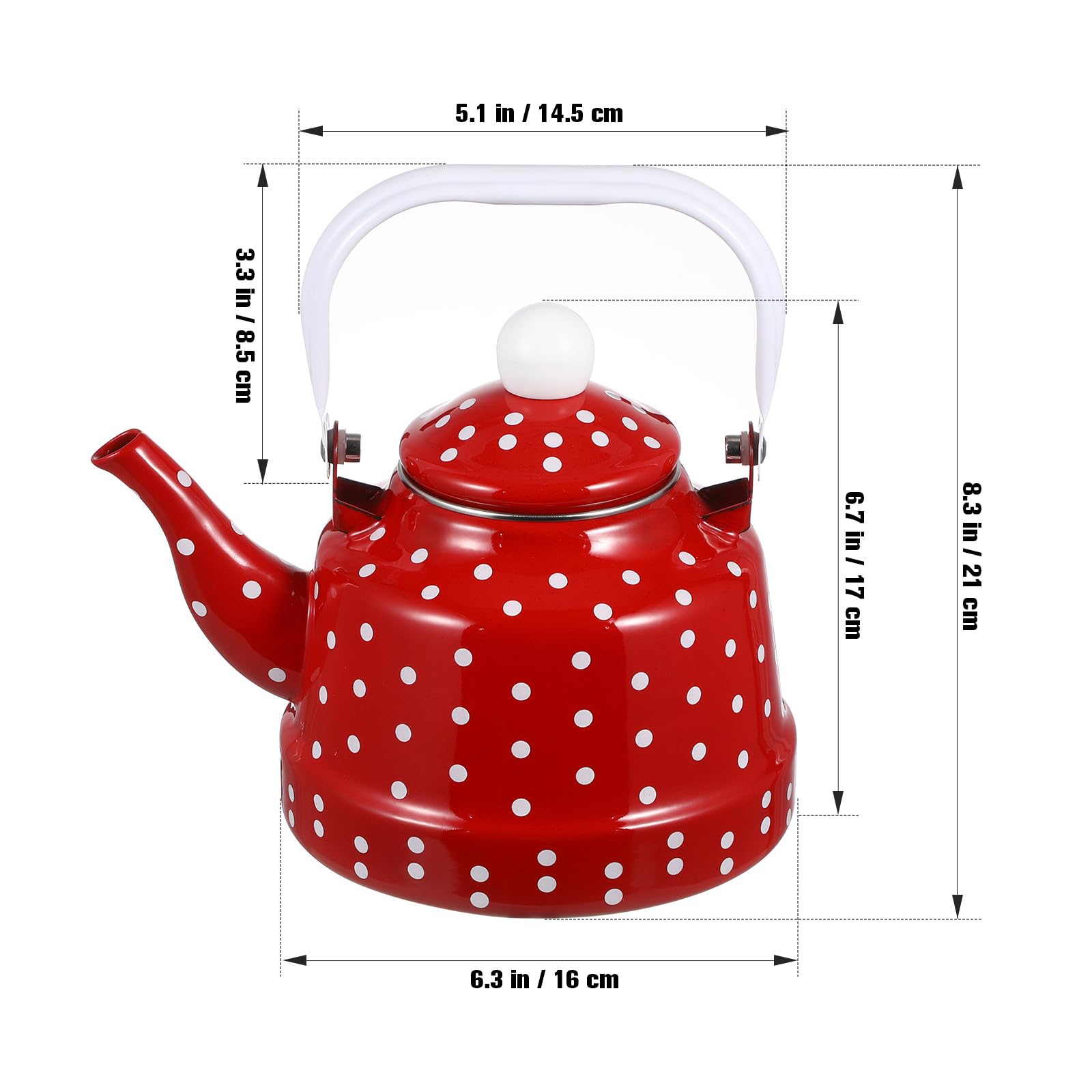 Red enamel tea kettle for stovetop by DOITOOL