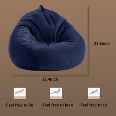 Corduroy fabric ENBAOHUI memory foam bean bag beige