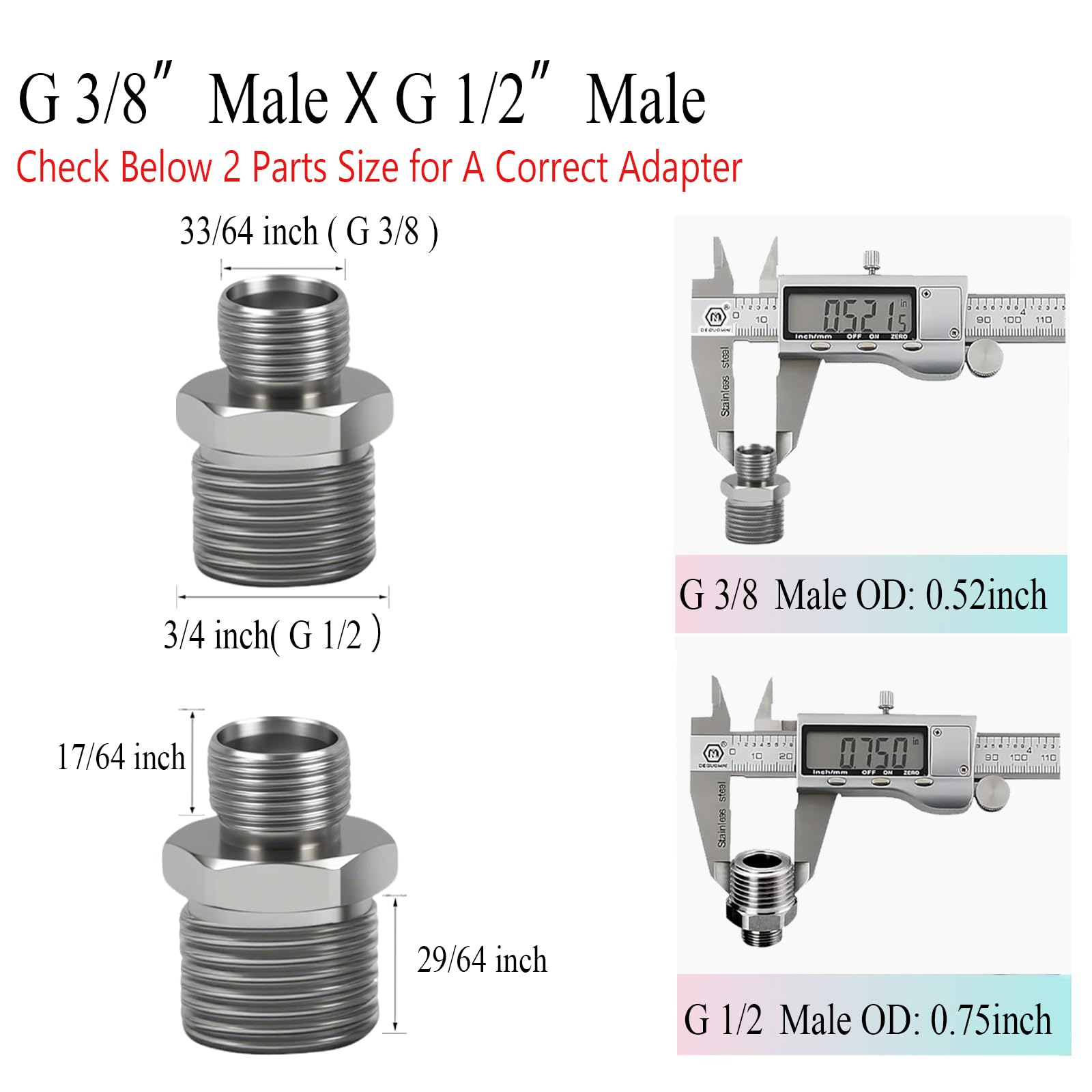 1/2 to 3/8 compression adapter brass ENCMY