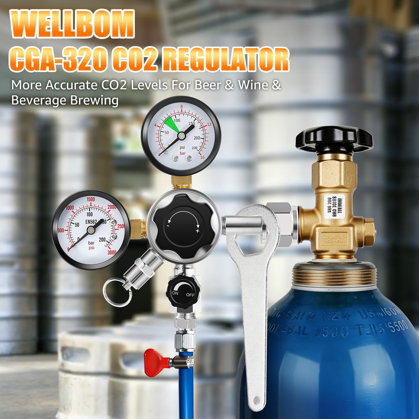 Removable end fittings for CO2 lines 1/4 and 5/16 inch
