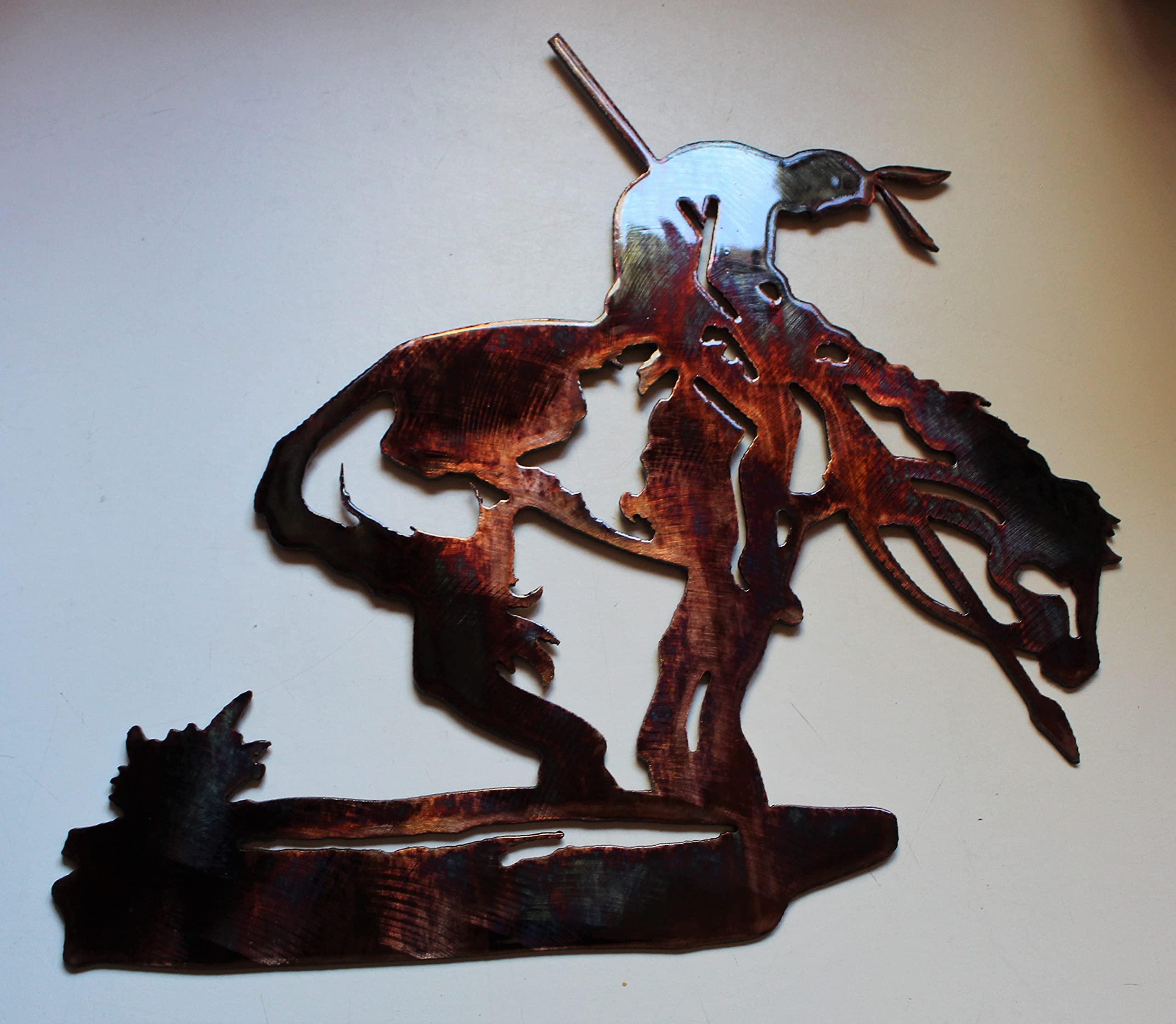 Southwestern inspired wall art 11 by 12 inches with hanger