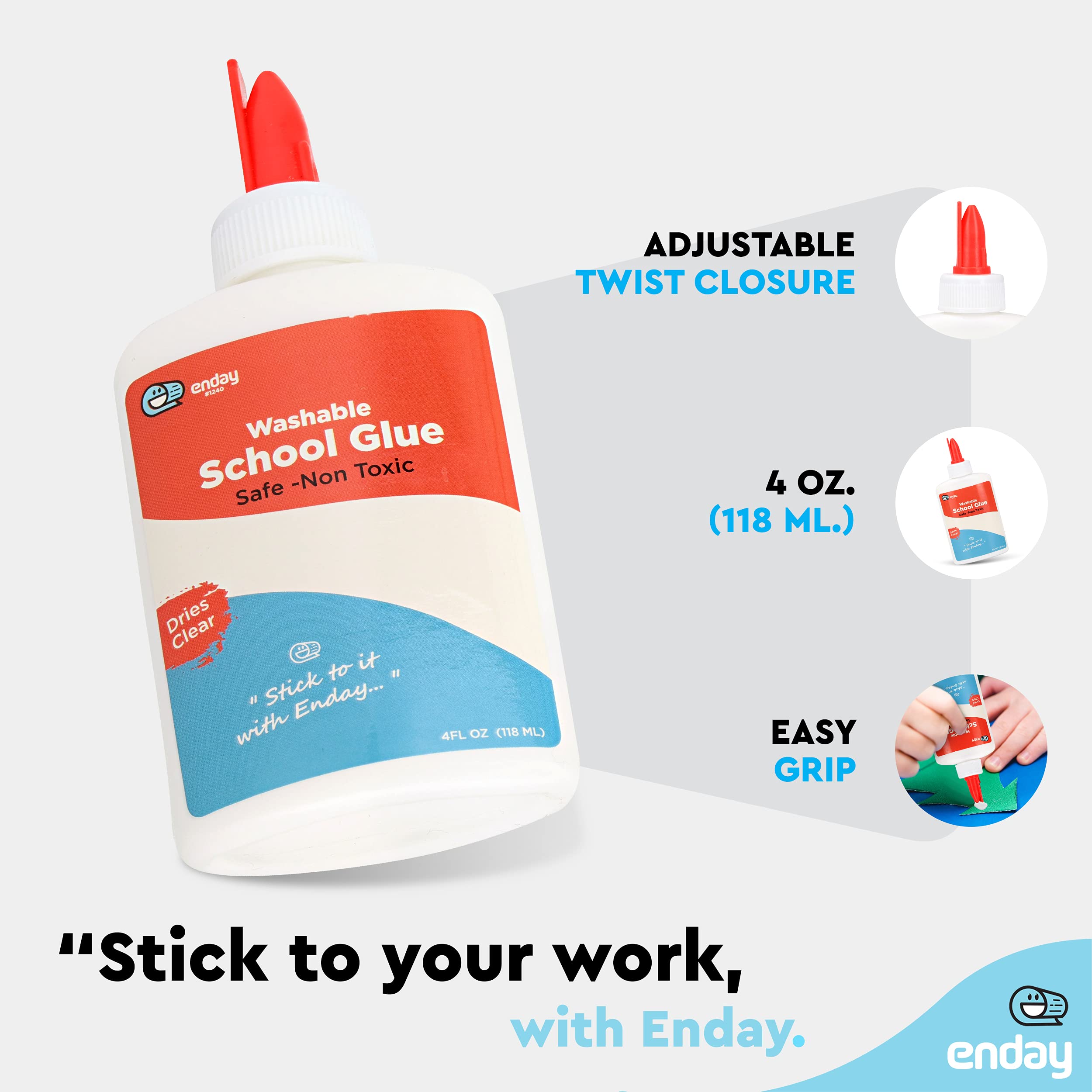 Enday glue twist cap and easy applicator