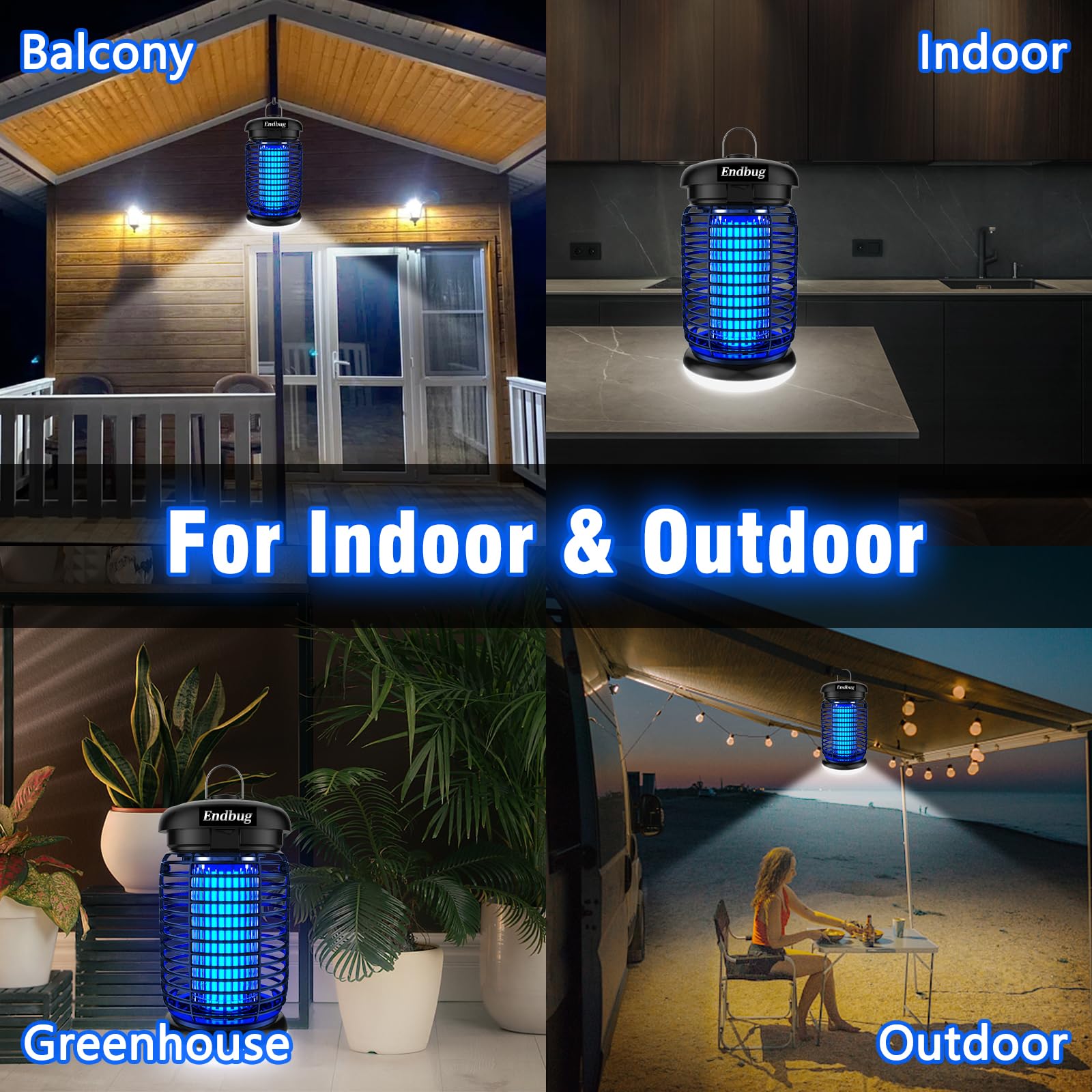 Endbug bug zapper with 5ft cord for easy setup