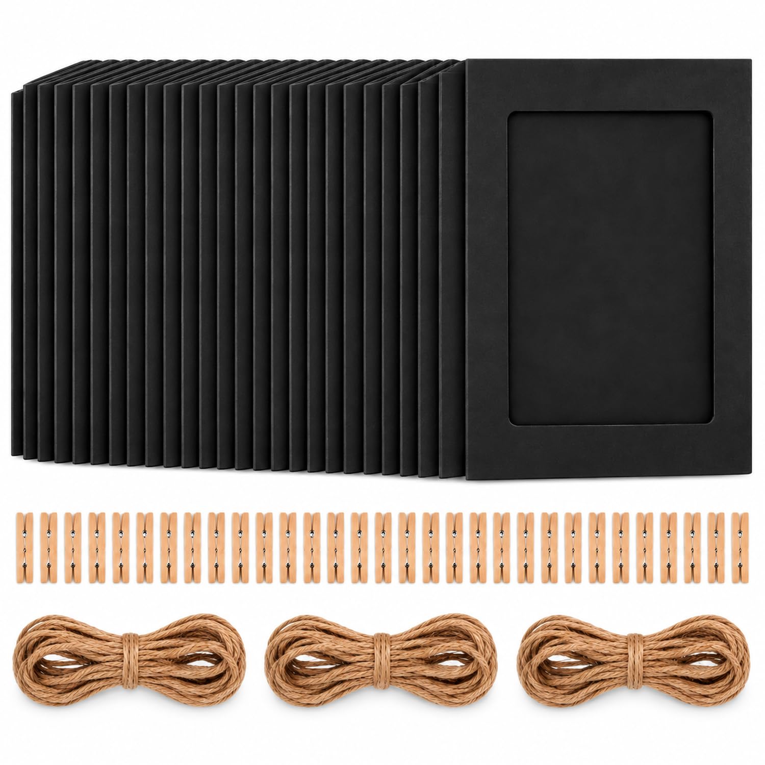 Enenes 30 pack black paper photo frames for 5x7 photos