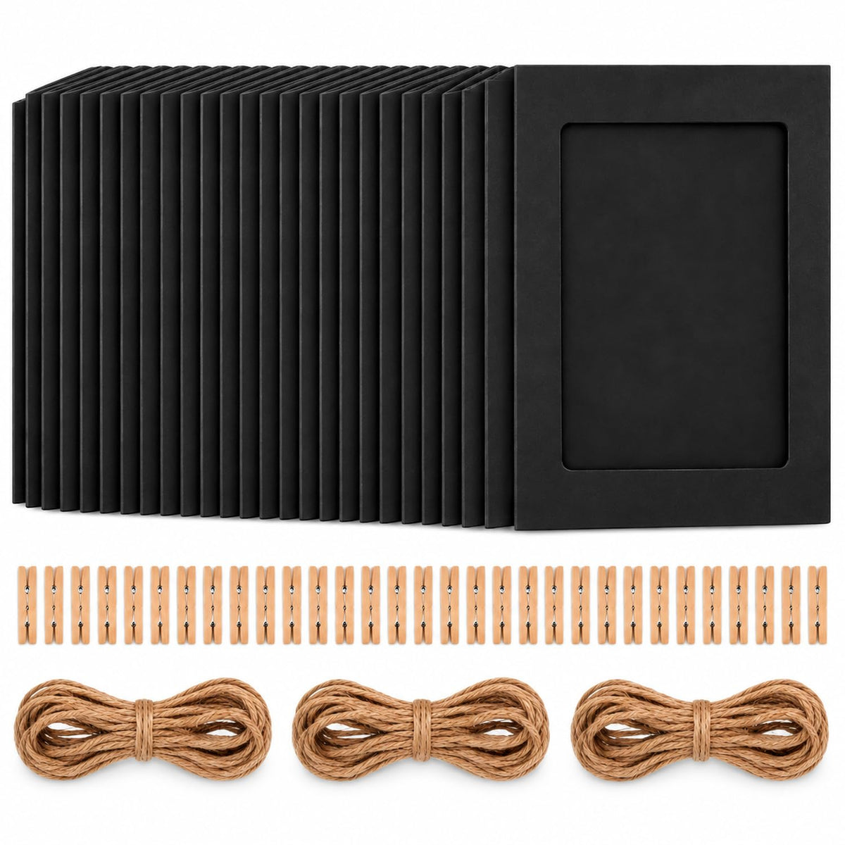 Enenes 30 pack black paper photo frames for 5x7 photos
