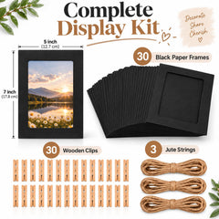 Black paper frame with full-back design for secure photos