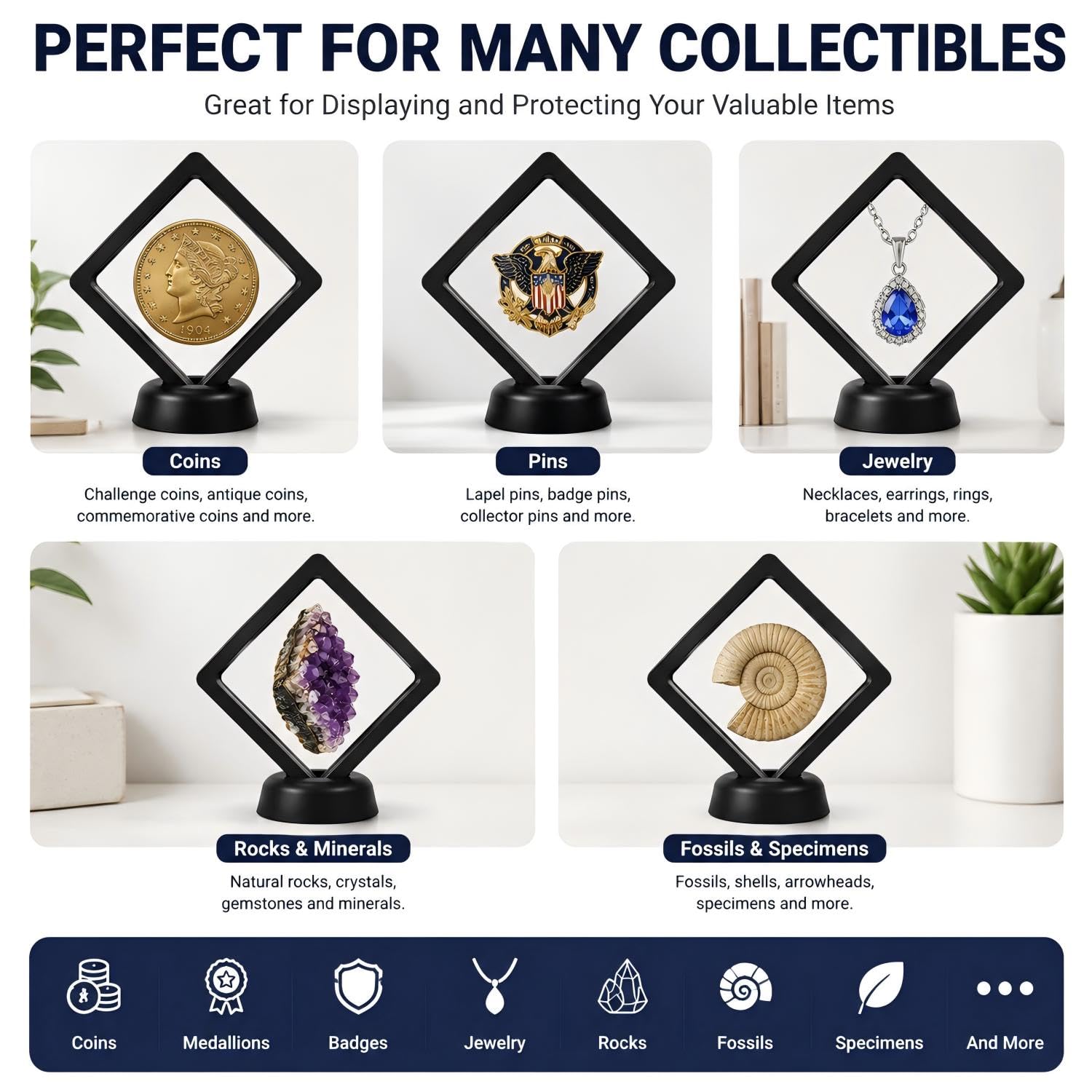 Enenes display case protecting collectibles from dust