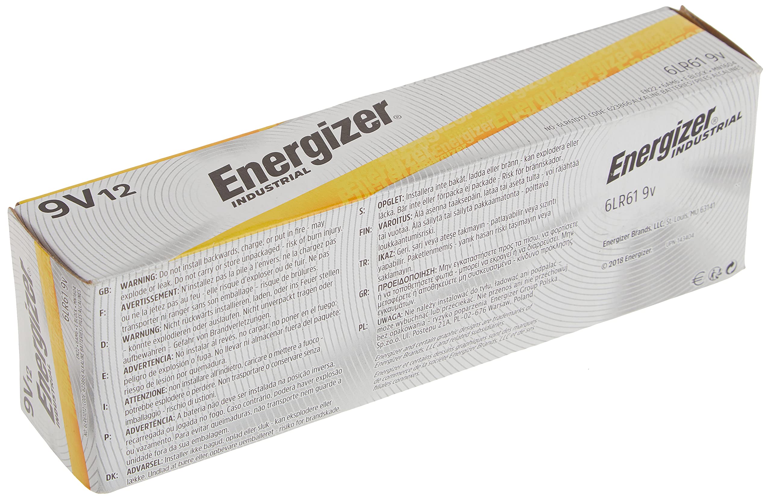 Energizer 9 volt alkaline battery product image