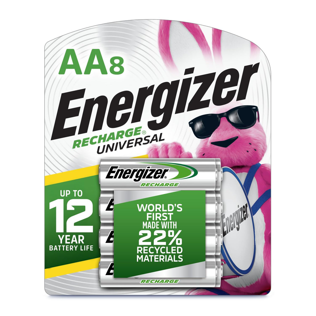 Energizer Recharge Universal AA Batteries 8 pack