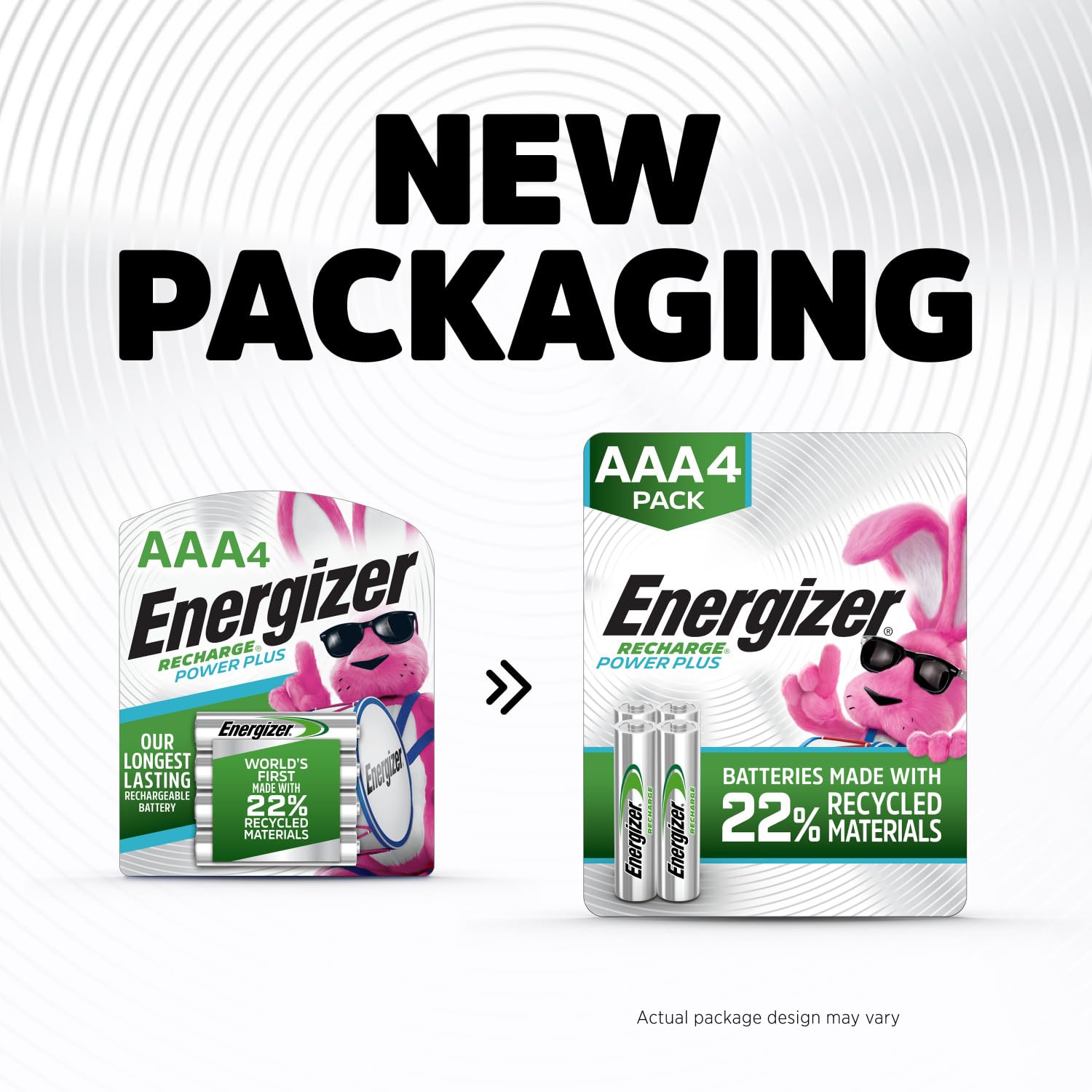Energizer Recharge Universal AAA Batteries can be charged hundreds of times