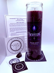 Energy cleansing protection candle with herbs and oils