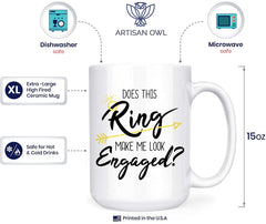 Engagement celebration announcement mug by Artisan Owl