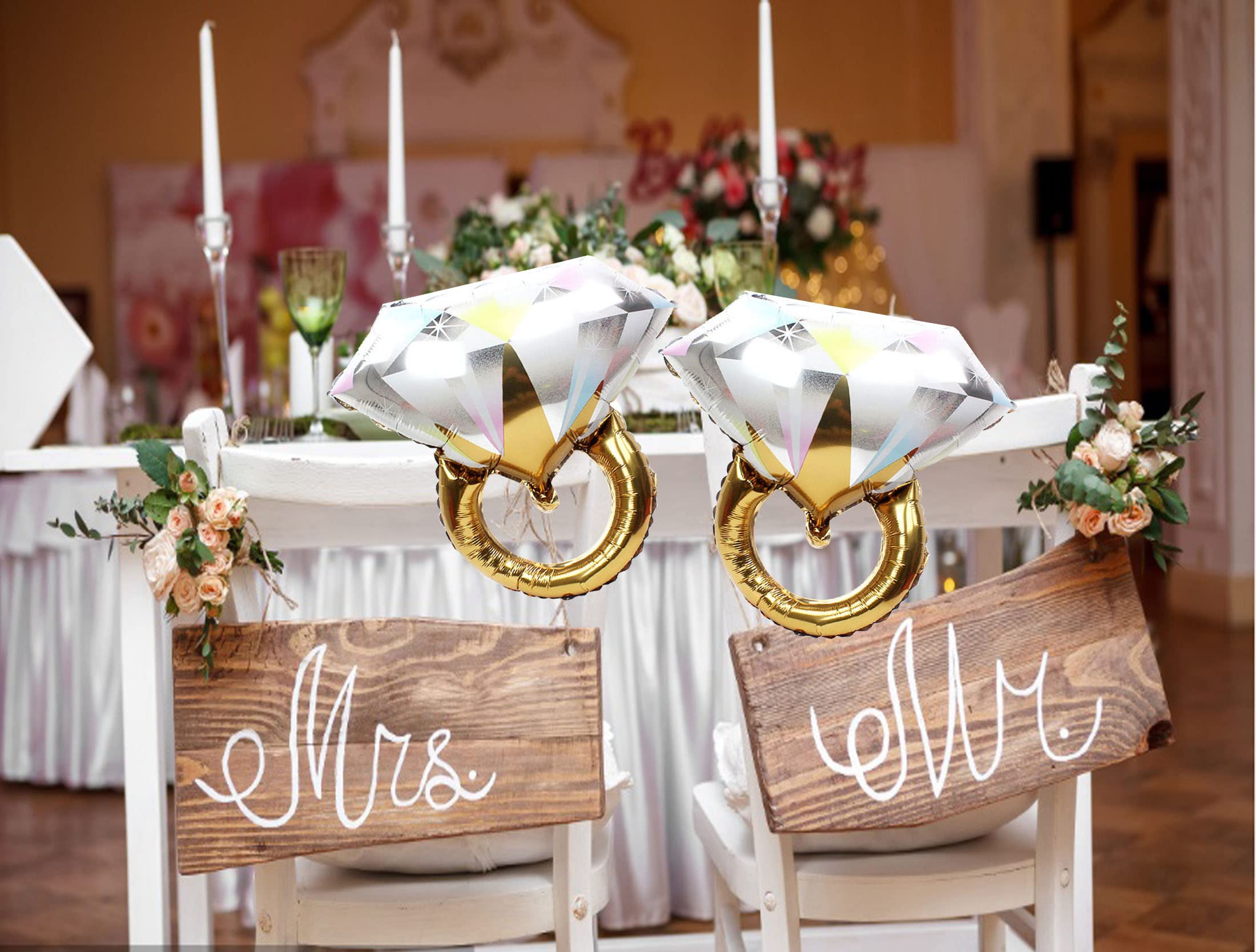Engagement party balloons for wedding photo shoots