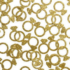 Gold glitter engagement ring confetti for bachelorette parties CloverCrafts
