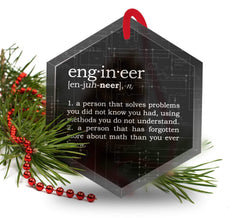 Engineer Definition ornament size 3 1/2 by 4 inches glass