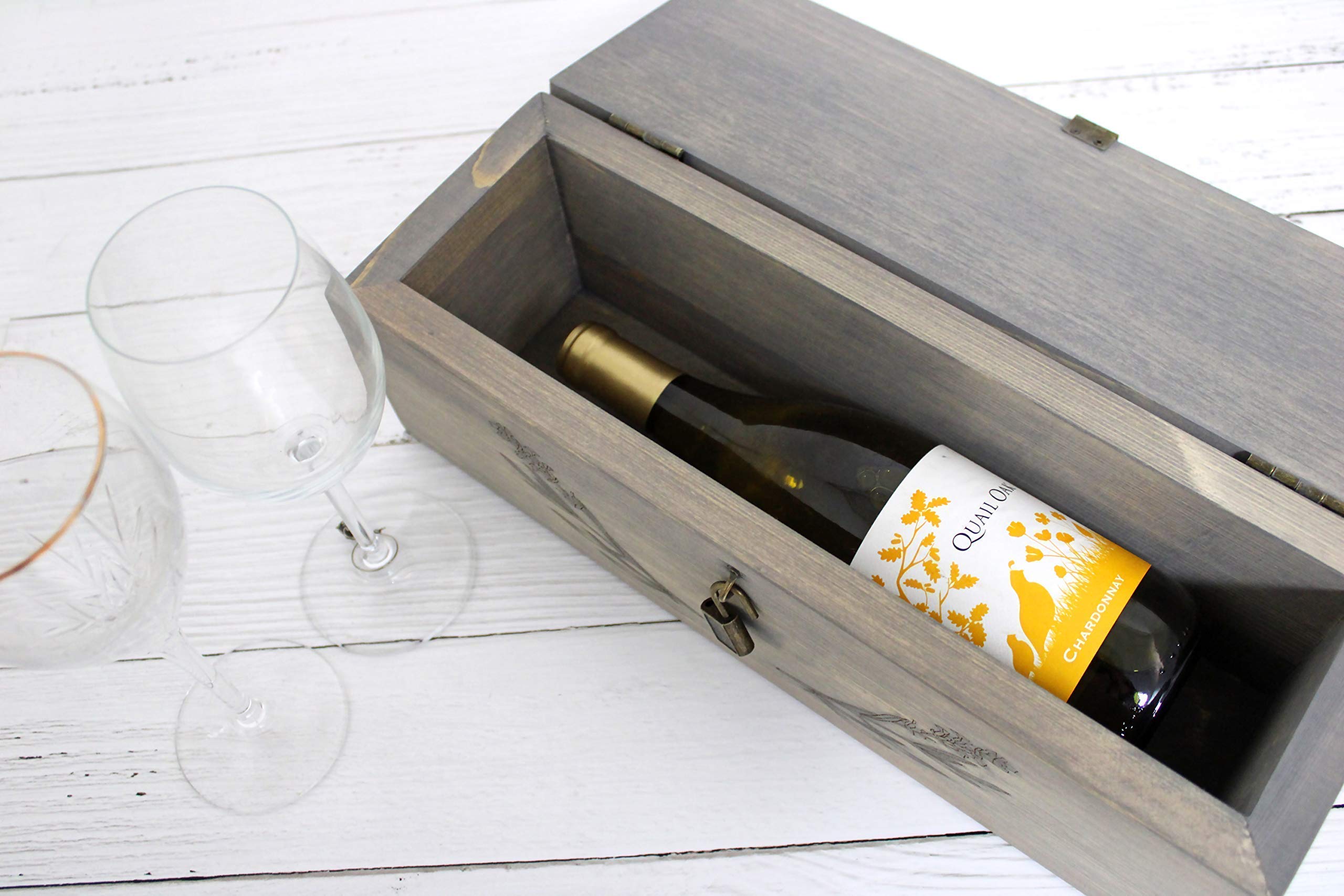 Engraved name and date on wine box