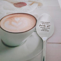 Engraved stainless steel dessert spoon for daily use