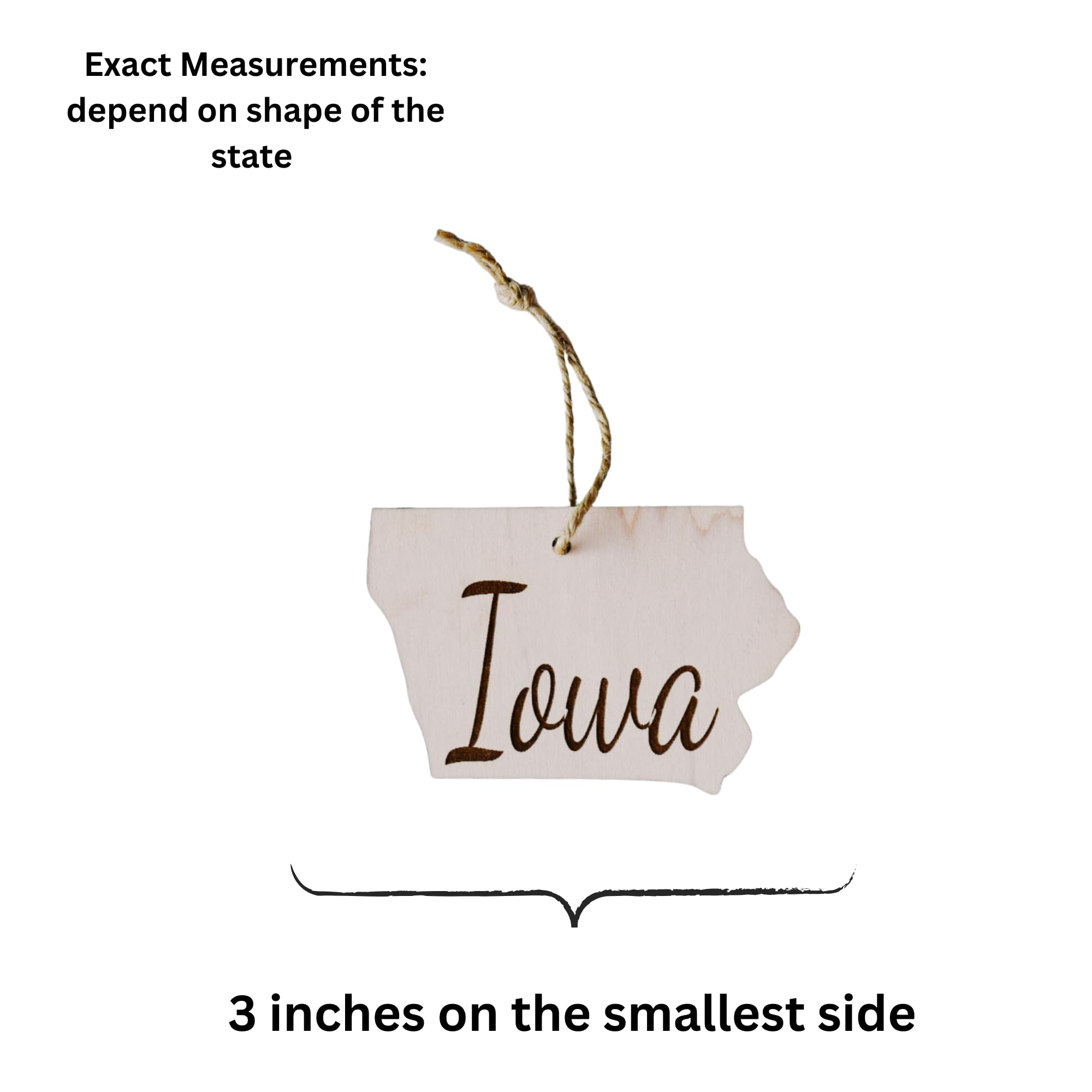 Holes with jute string hanging on ornament