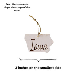 Holes with jute string hanging on ornament