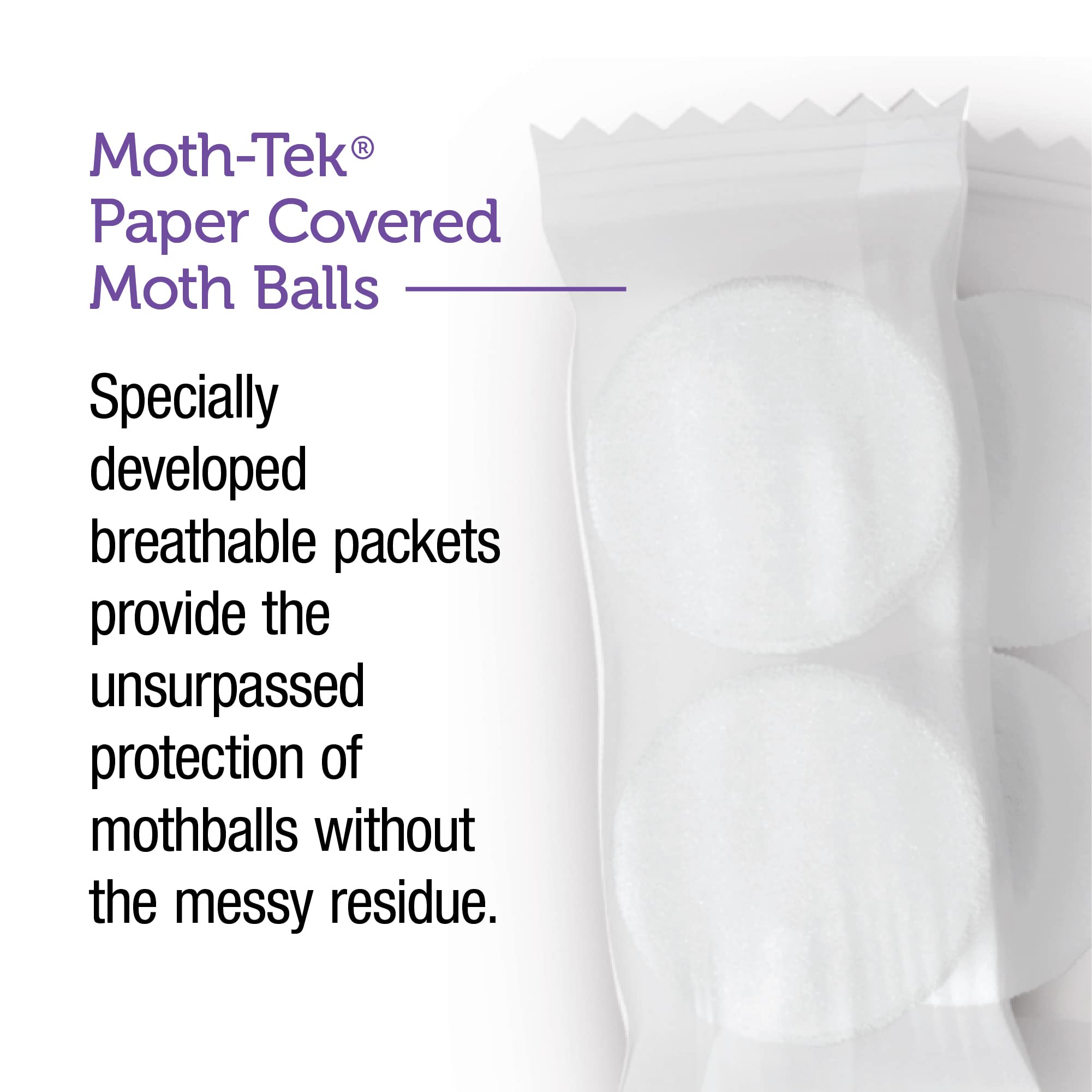 Breathable paper packets containing active moth repellent