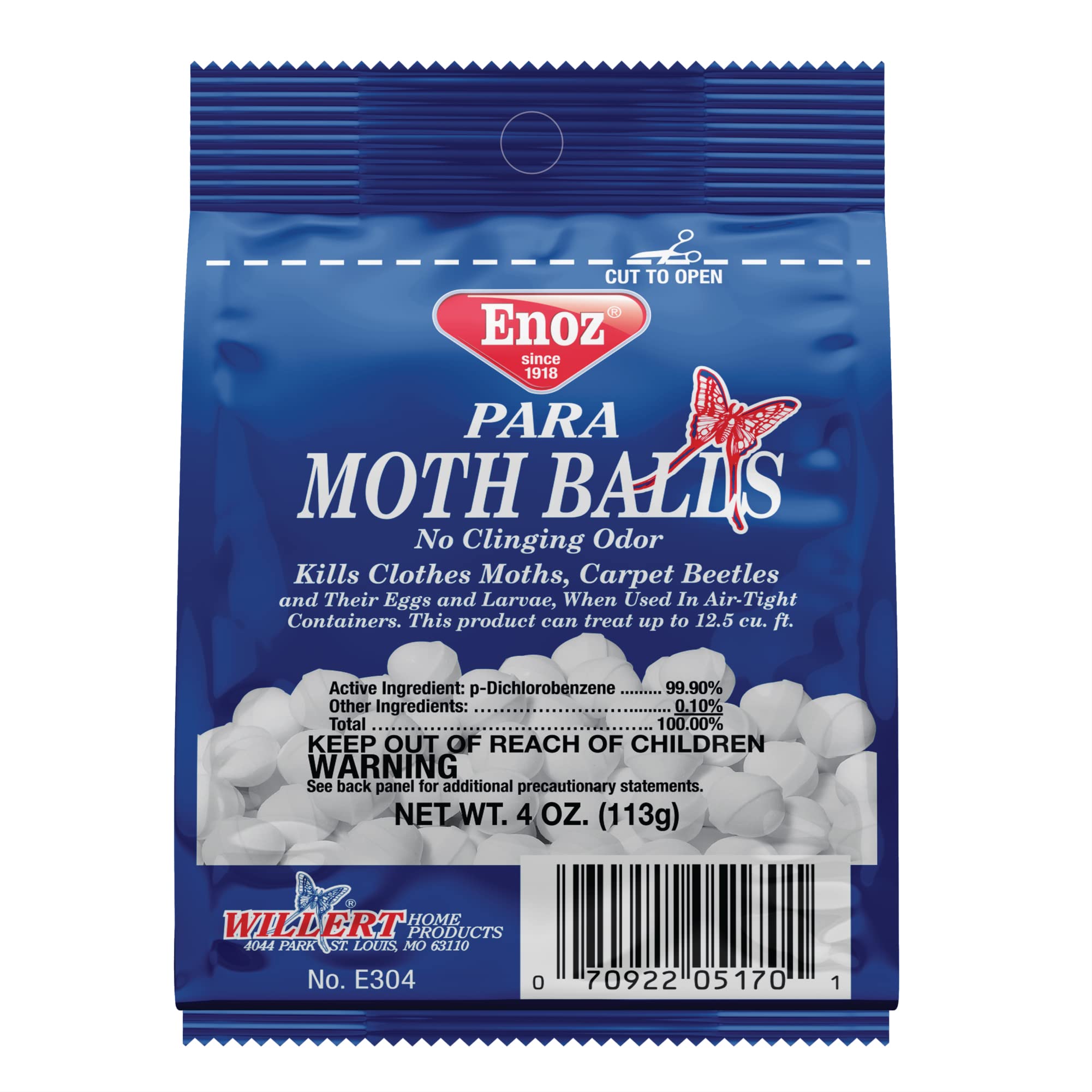 Enoz para Moth Balls 4 oz container