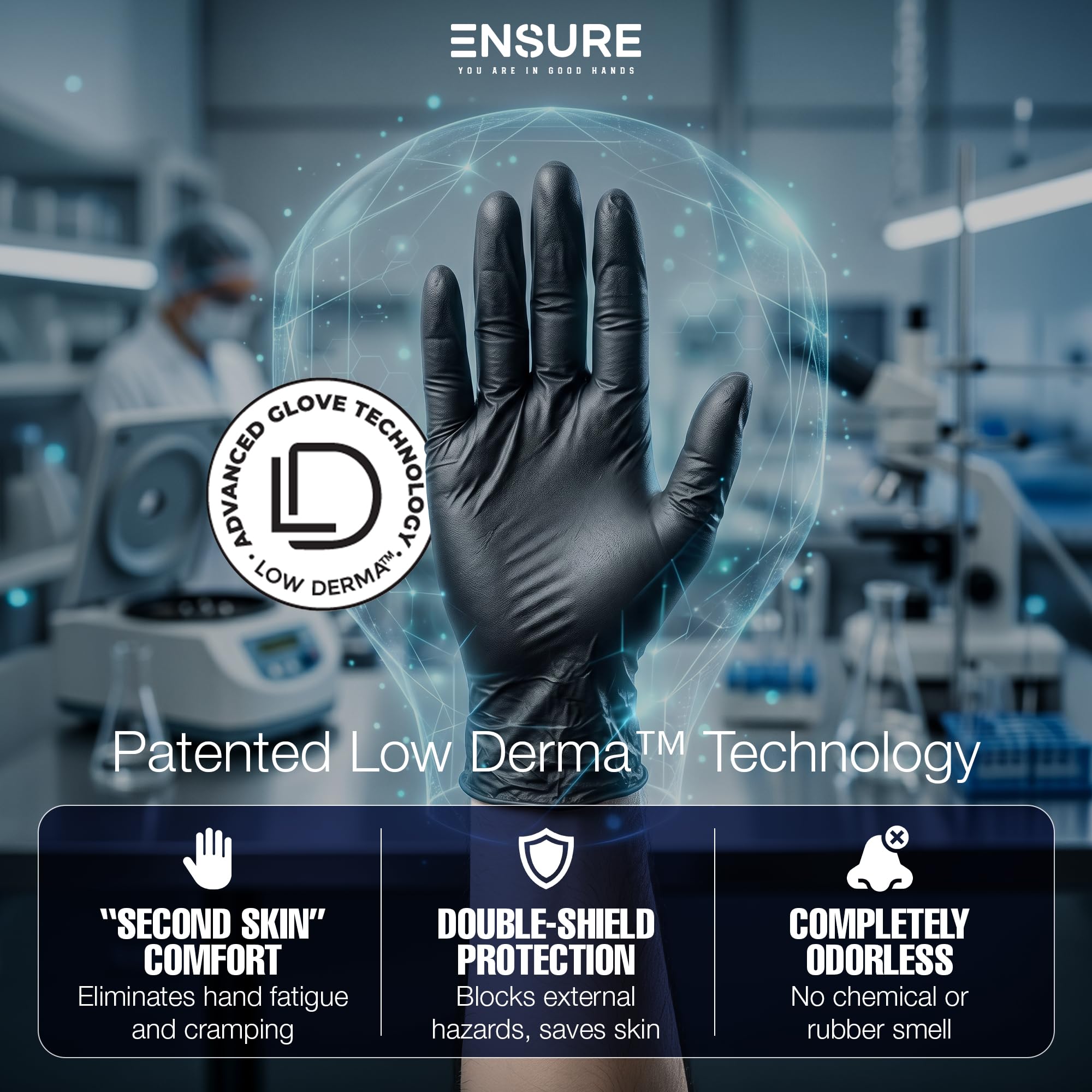 Accelerator-free nitrile gloves designed for sensitive skin