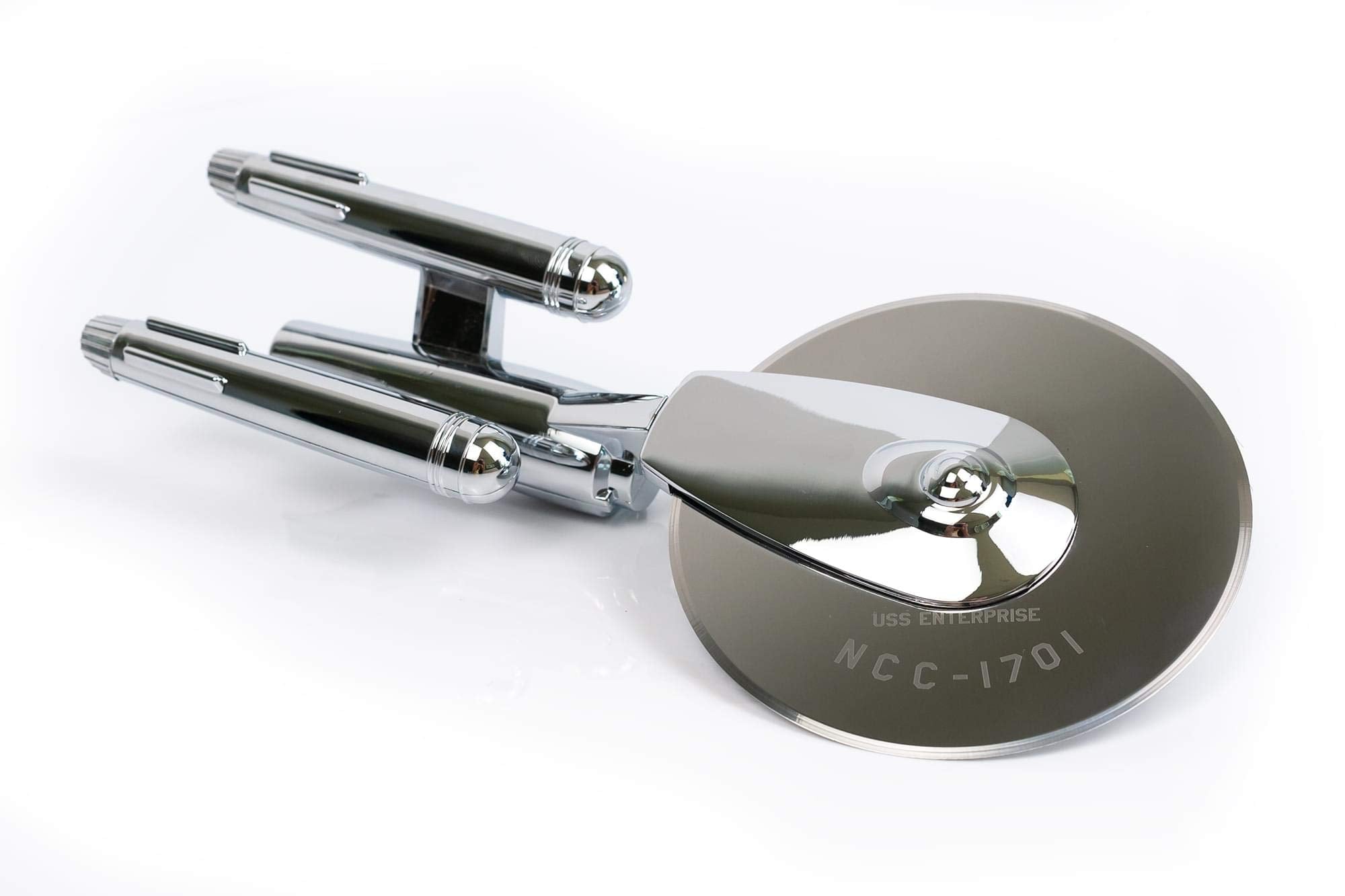 Nine inch pizza cutter inspired by Star Trek Enterprise
