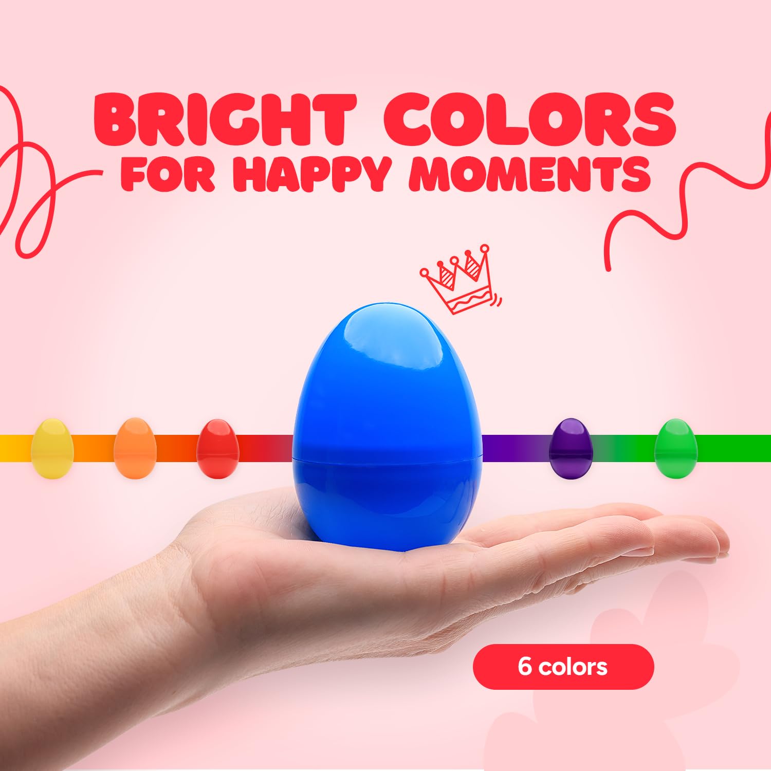 Large plastic Easter eggs for egg hunts 3 inch 12 pack
