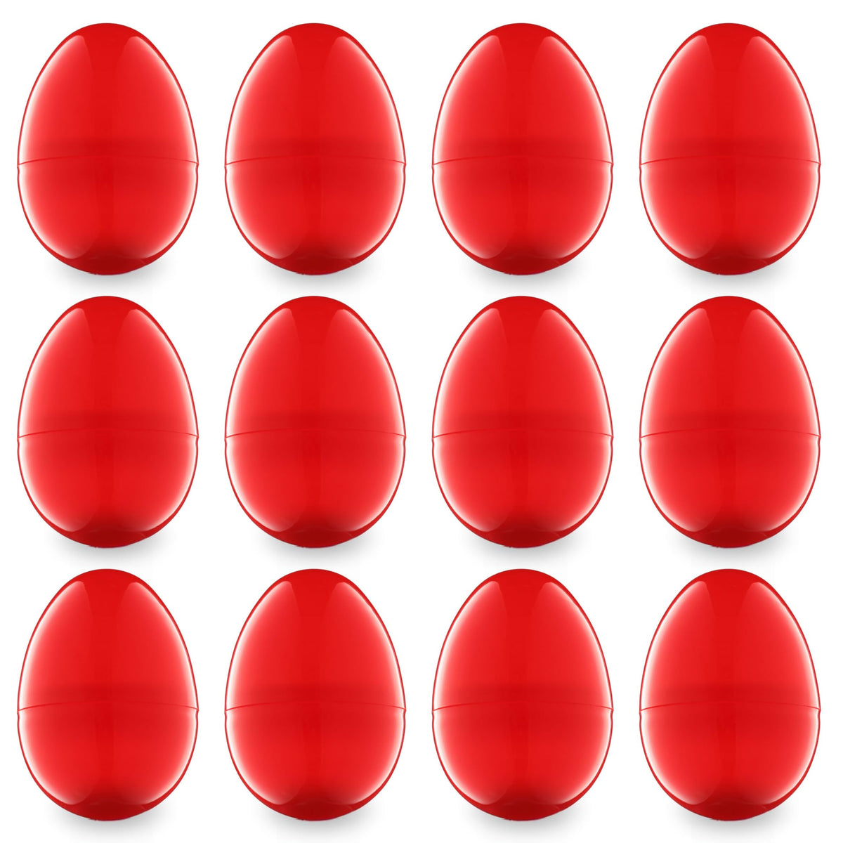 Entervending 3 inch fillable Easter eggs set of 12 in red green yellow orange purple pink