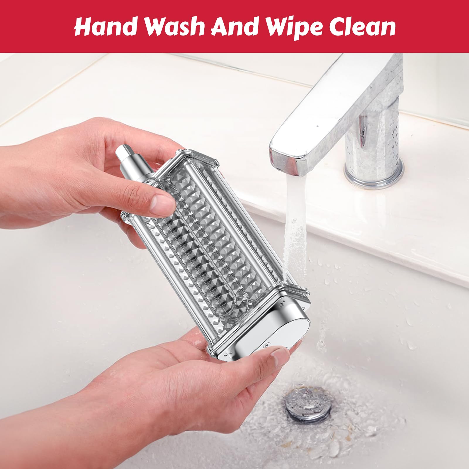 Cleaning brush included for easy rinse with tenderizer