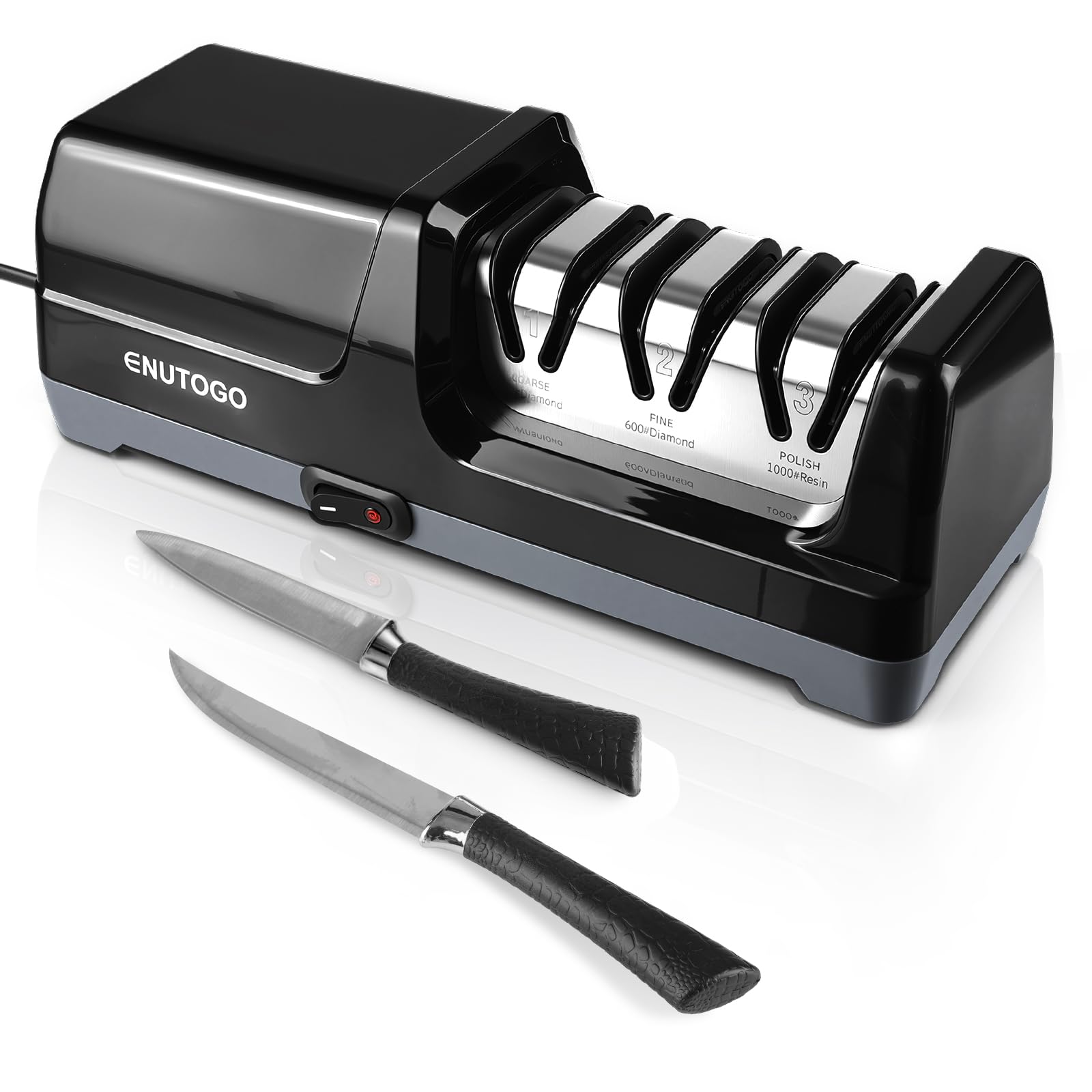 Enutogo Knife Sharpener compact electric 3-stage design