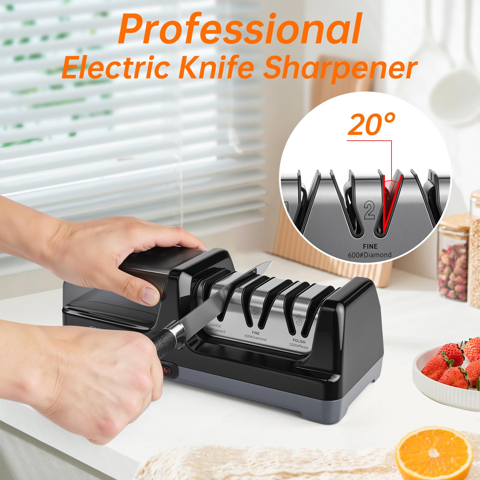 Compact kitchen knife sharpener for home cooks