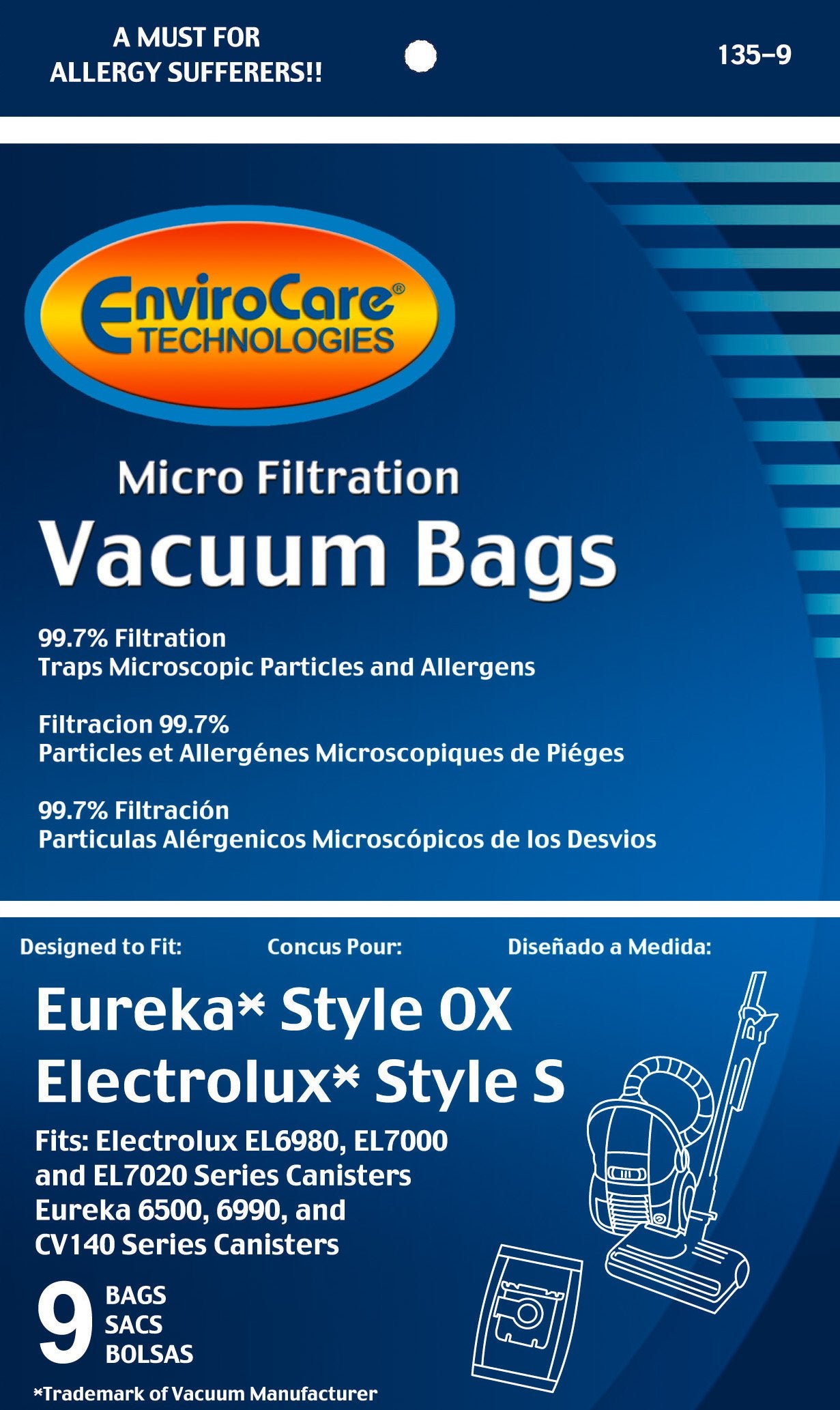 Compatibility Electrolux Style S OX Harmony canisters Electrolux Harmony bags