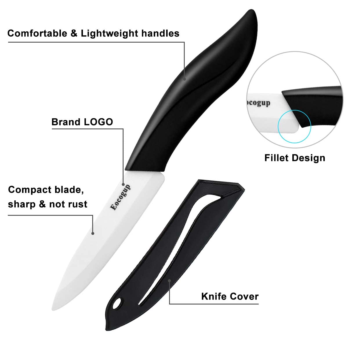Eocogup Paring Knife rust-proof blade