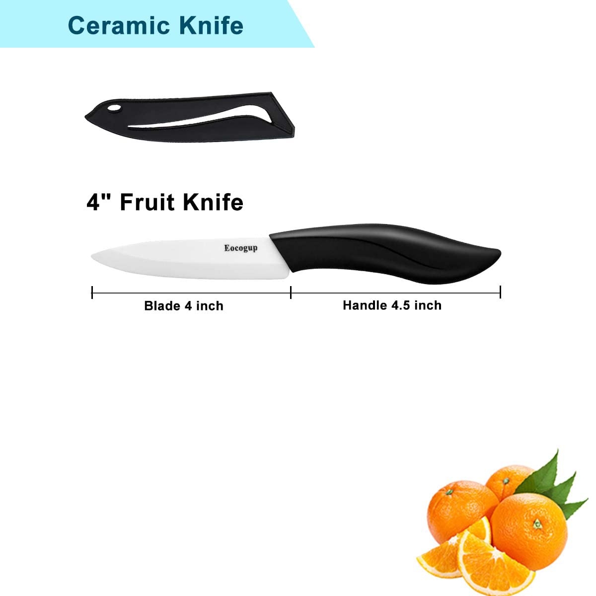 Eocogup Paring Knife stain-resistant ceramic blade