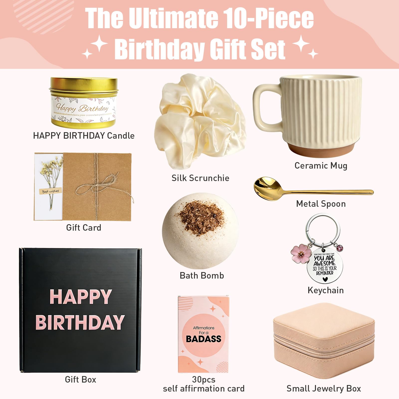 30 affirmation cards included in the set