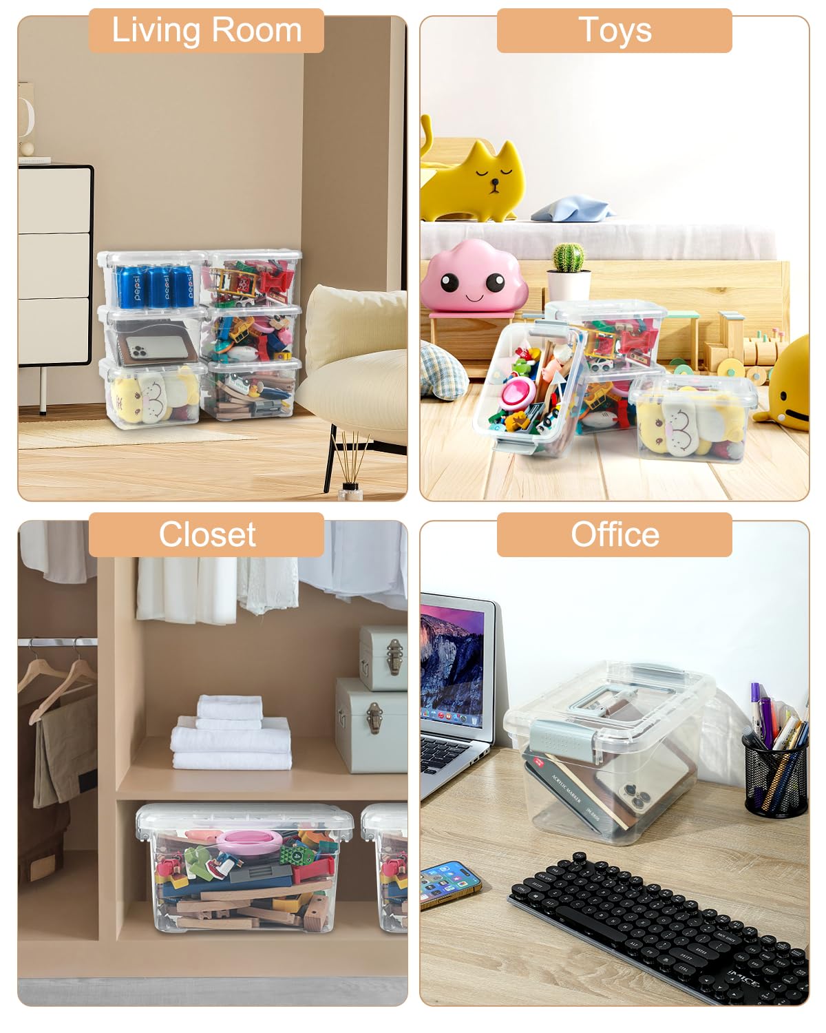 Six-pack EOENVIVS storage bins for classroom organization
