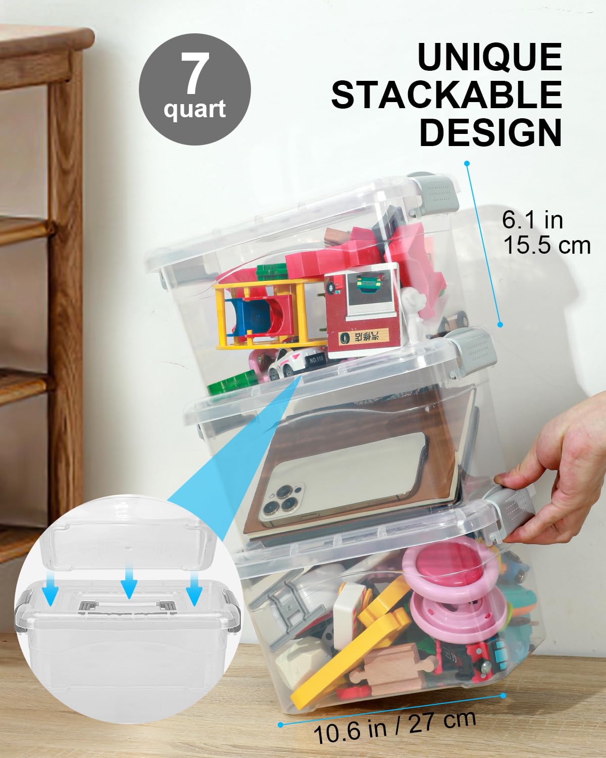 Buckle lid top handle EOENVIVS storage bin