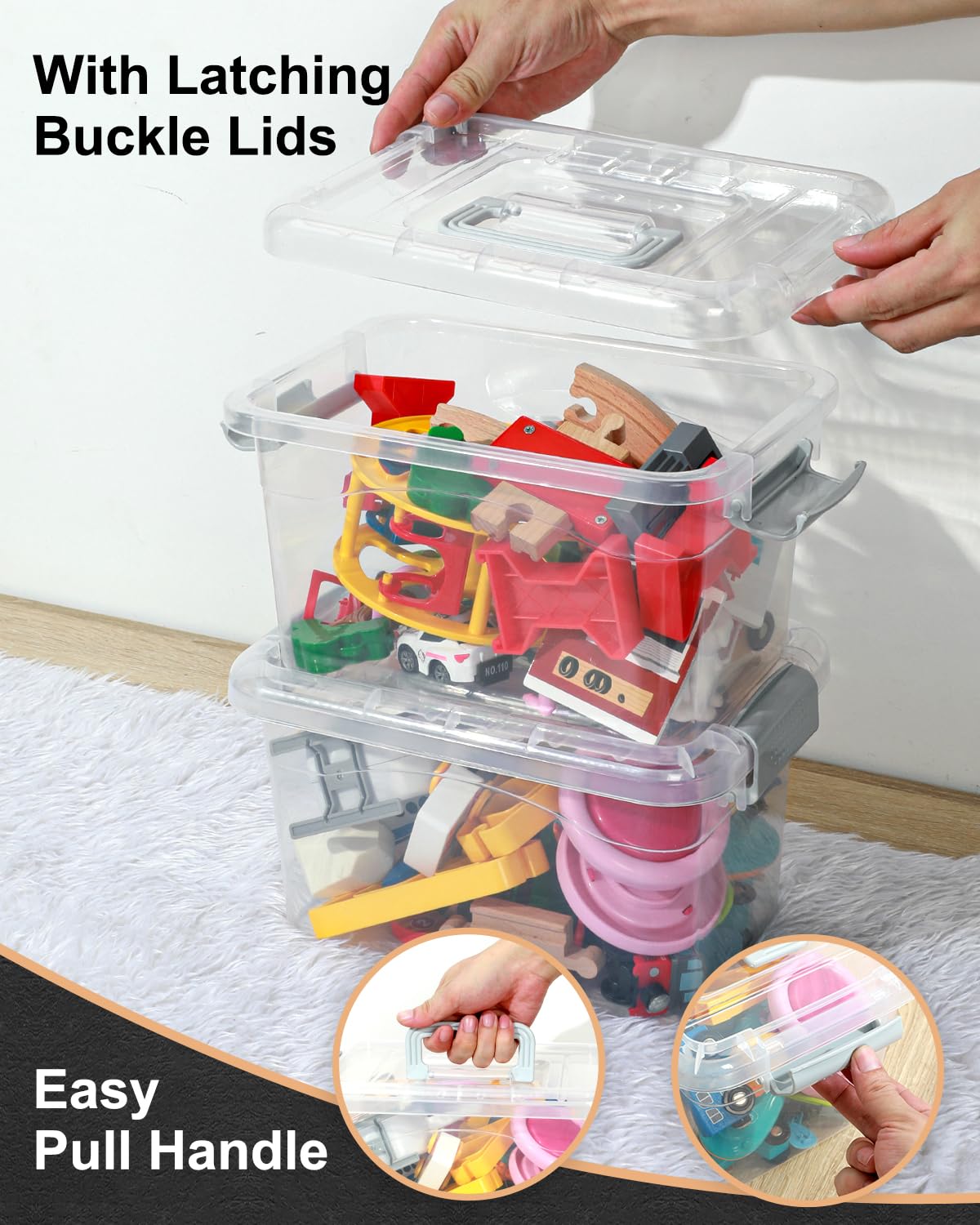 BPA-free EOENVIVS bin for closet organization and kitchen storage