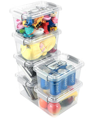 EOENVIVS storage bins with clear see-through walls for home organization