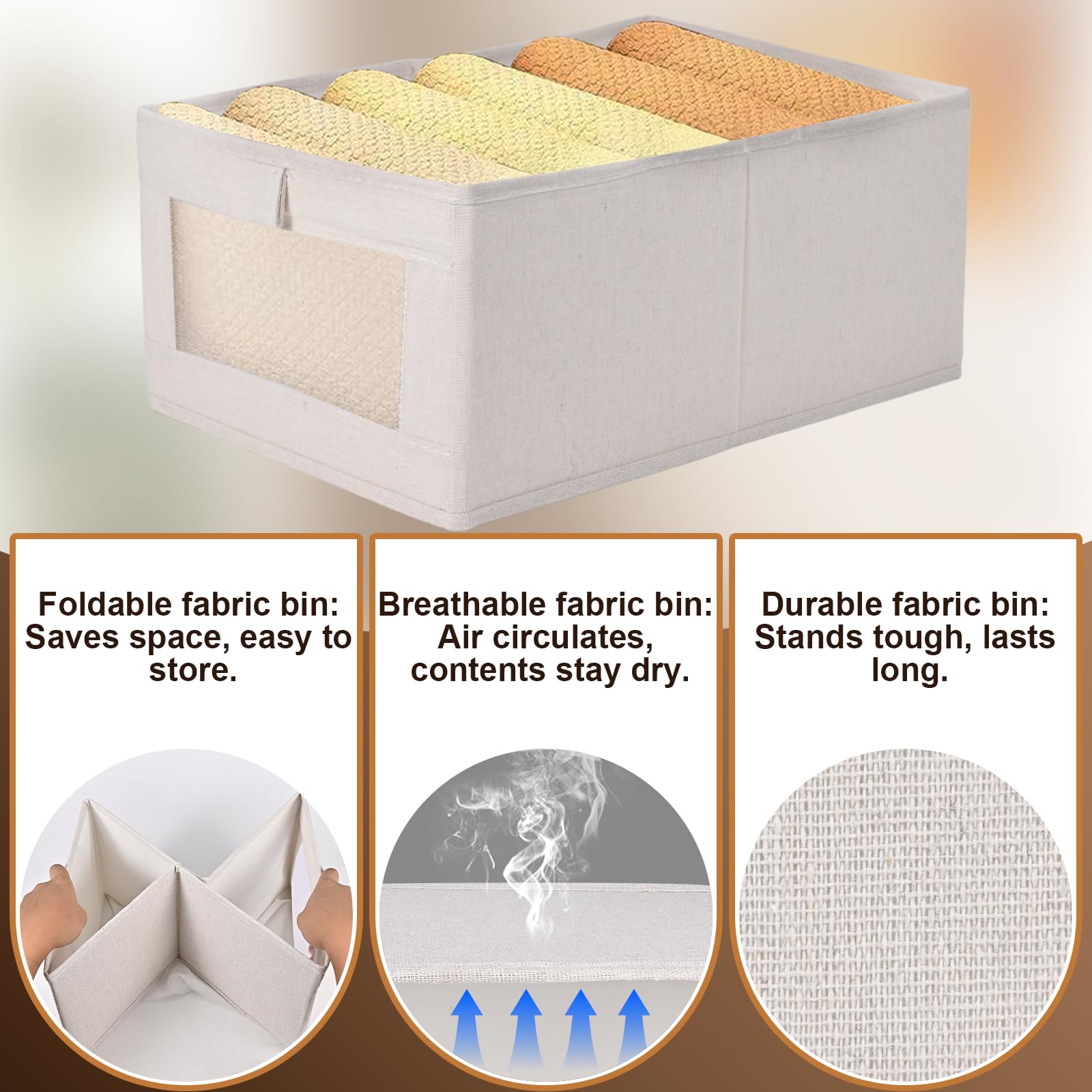 Clear window linen bin for easy content identification