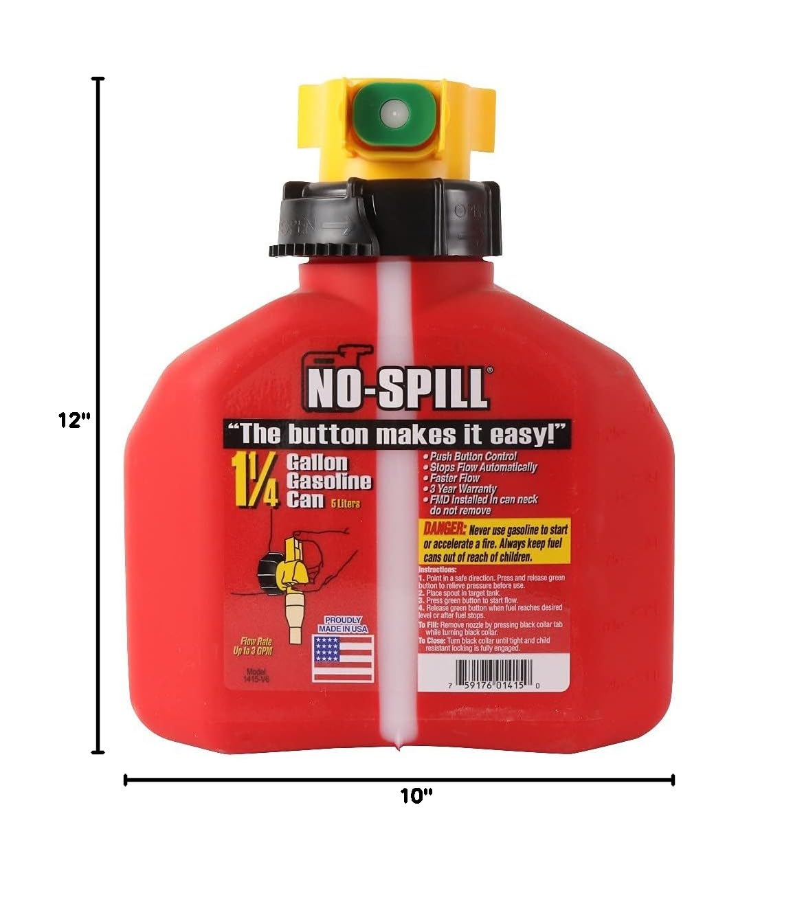 EPA compliant No Spill gas can label
