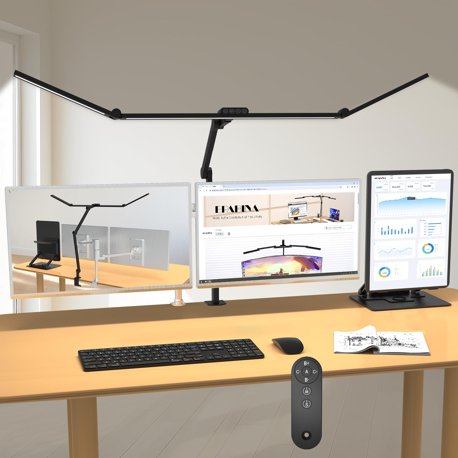 Epabina 3000 lumen desk lamp with clamp