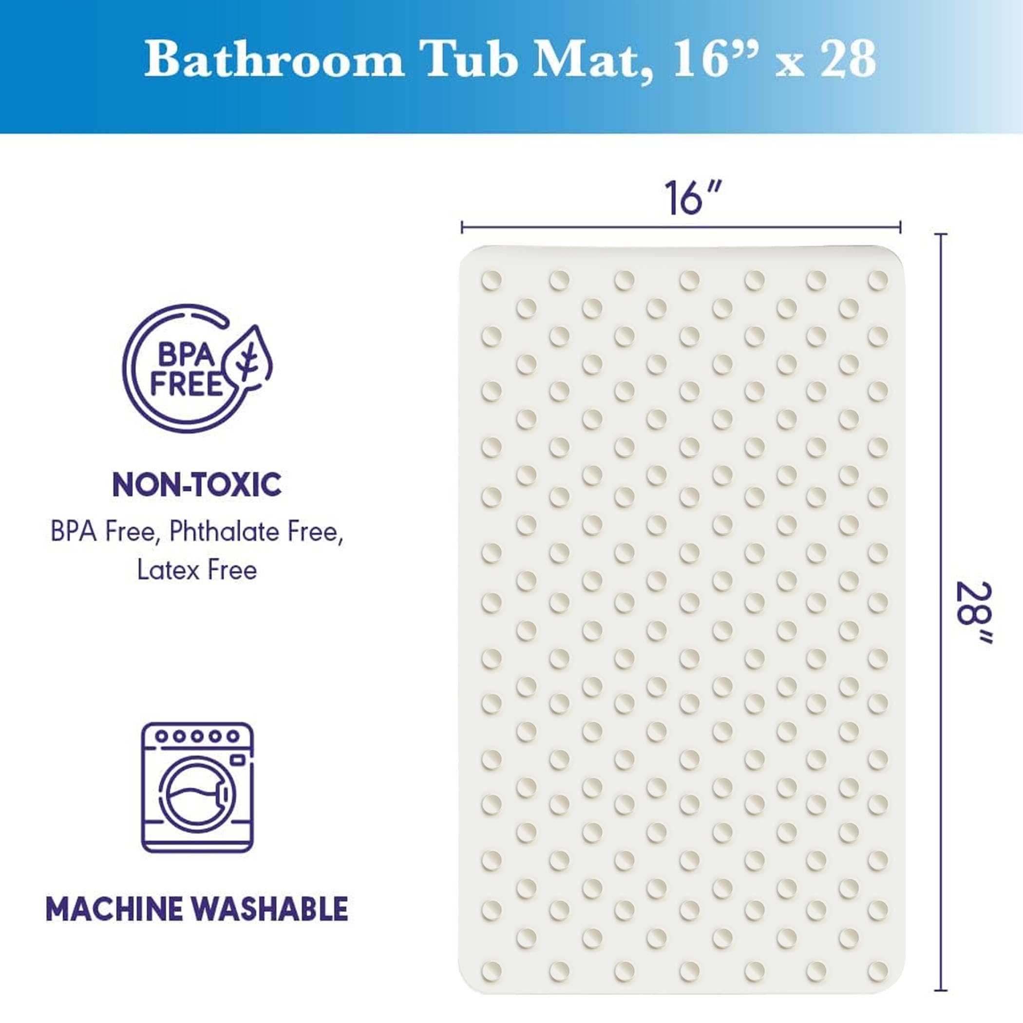 Epica nonslip bath mat with odor and stain resistance