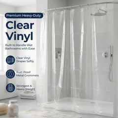 Epica waterproof clear vinyl shower curtain liner