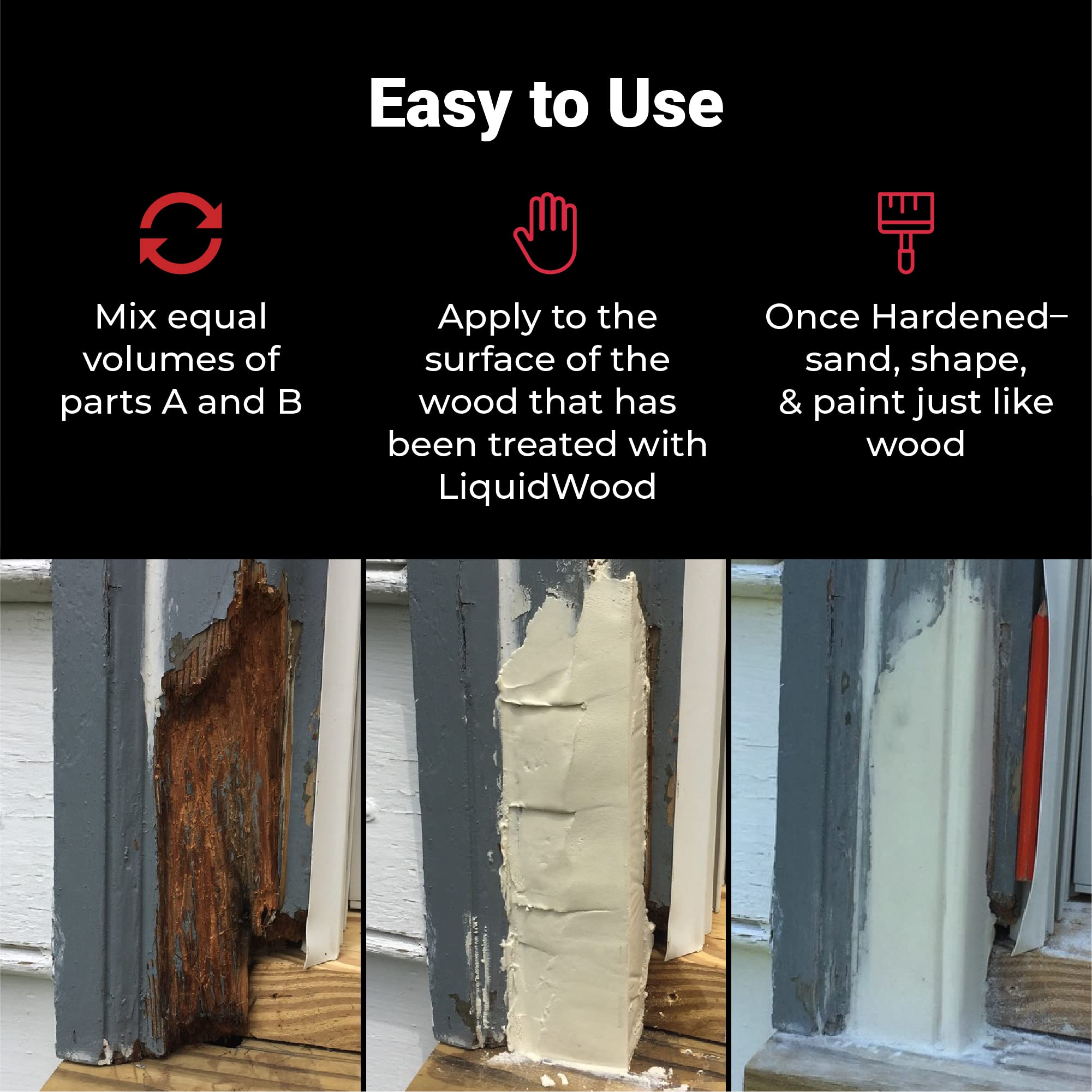 Window sill repair with epoxy filler