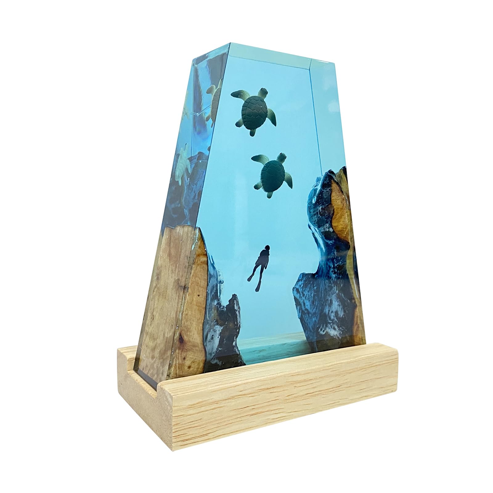 Epoxy resin tabletop art lamp for desk decoration